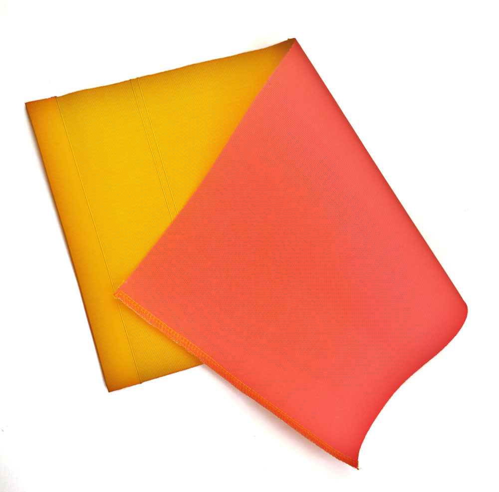 Yellow and orange folded paper.
