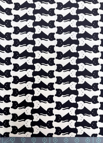 Asano Japanese Oxford Fabric - Interlocking Cats Interlocking Cats Japanese Oxford Fabric - Asano | Artistic Artifacts