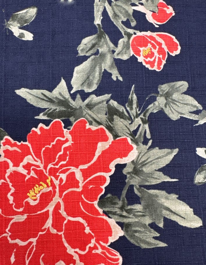 Hokkoh Japanese Dobby Fabric - Oversize Peony Flower with Metallic Centers Oversize Peony Metallic Japanese Dobby Fabric - Hokkoh Online