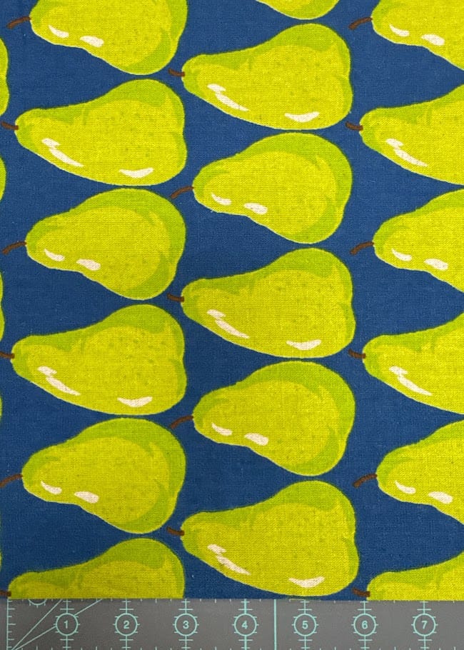 Sevenberry Japanese Canvas Fabric - Pears in Rows, Teal Pears in Rows Teal Japanese Canvas Fabric - Sevenberry Online