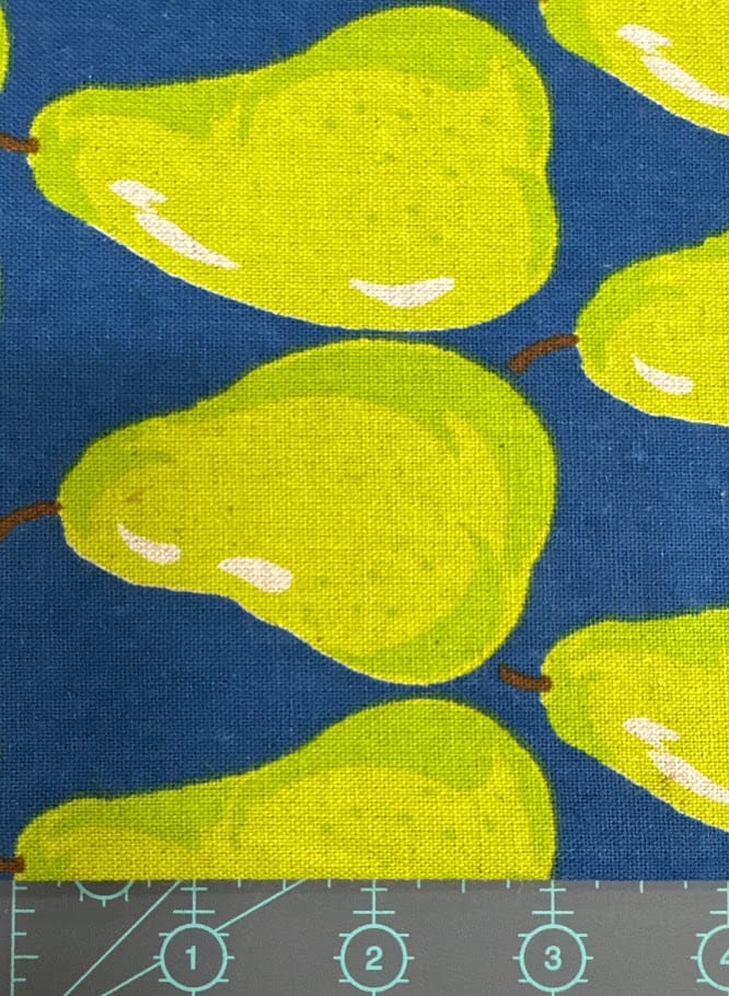 Sevenberry Japanese Canvas Fabric - Pears in Rows, Teal Pears in Rows Teal Japanese Canvas Fabric - Sevenberry Online