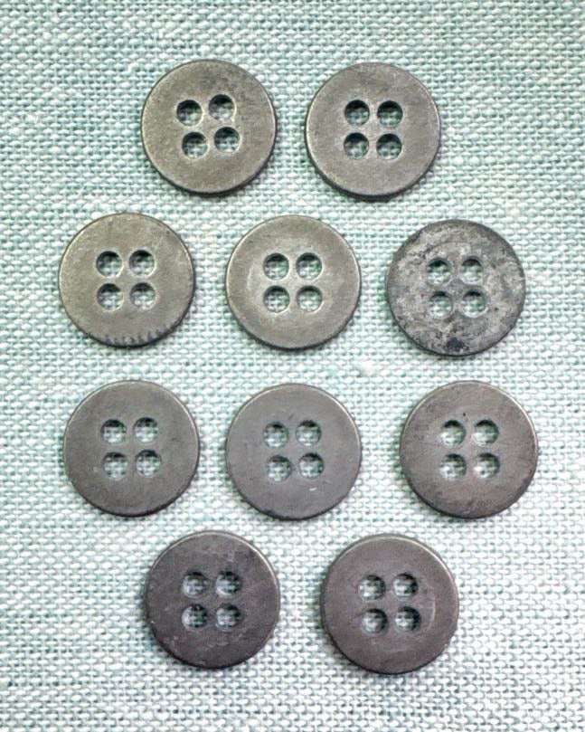 Metal Buttons, 10mm, Set of 10
