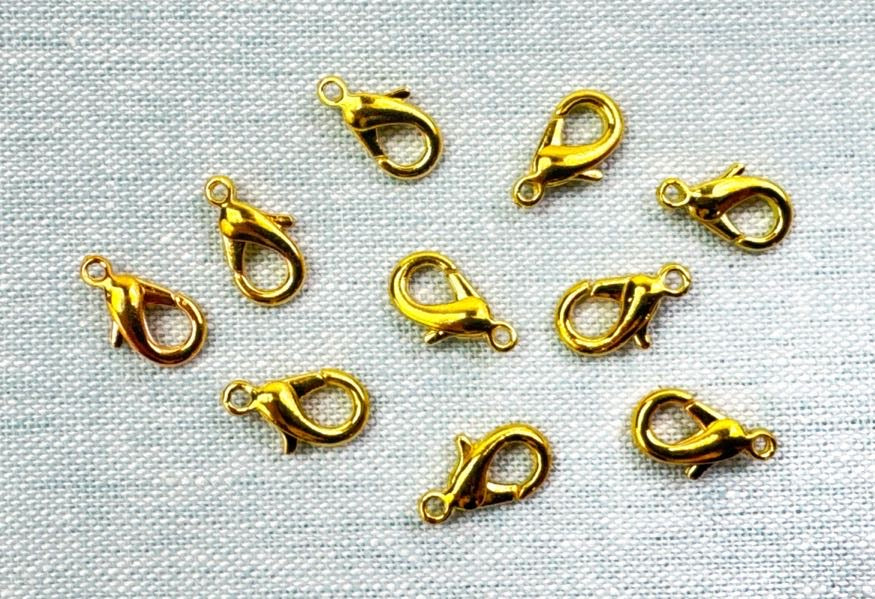 Golden Necklace Clasps, Set of 10