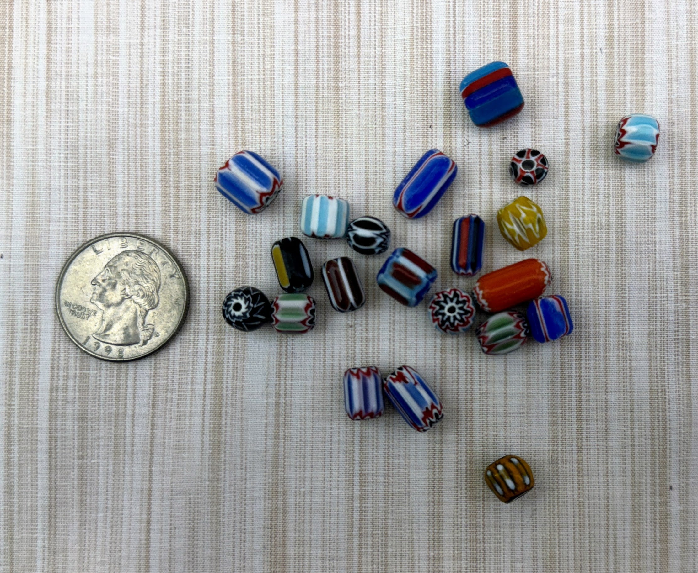 Chevron Glass Beads - Vintage Assorted Patterns