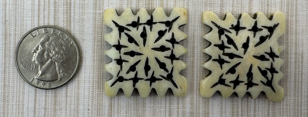 Decorative Square Beads, Bone Look, pk of 2