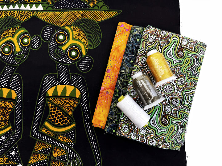 Kit Featuring a Batik Panel by artist Liya