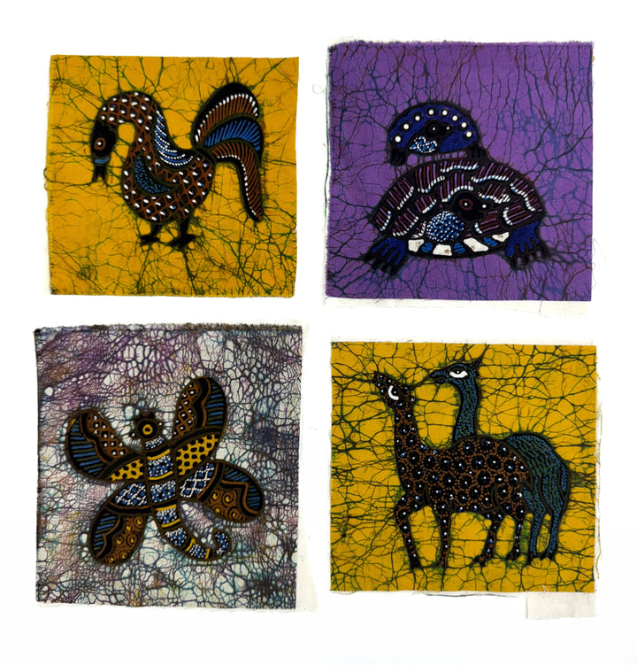 Kit Featuring 4 Small Batik Panel Squares