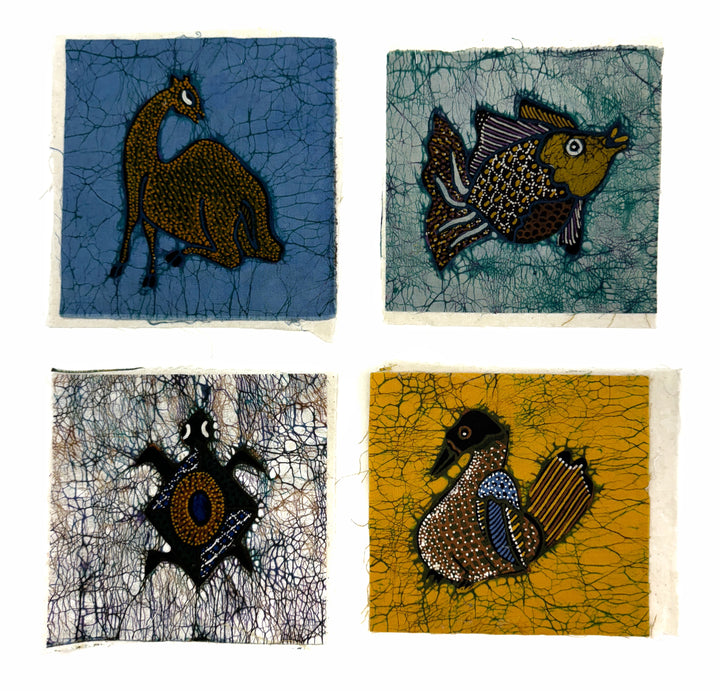 Kit Featuring 4 Small Batik Panel Squares