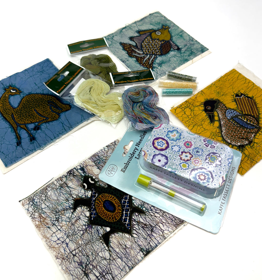 Kit Featuring 4 Small Batik Panel Squares