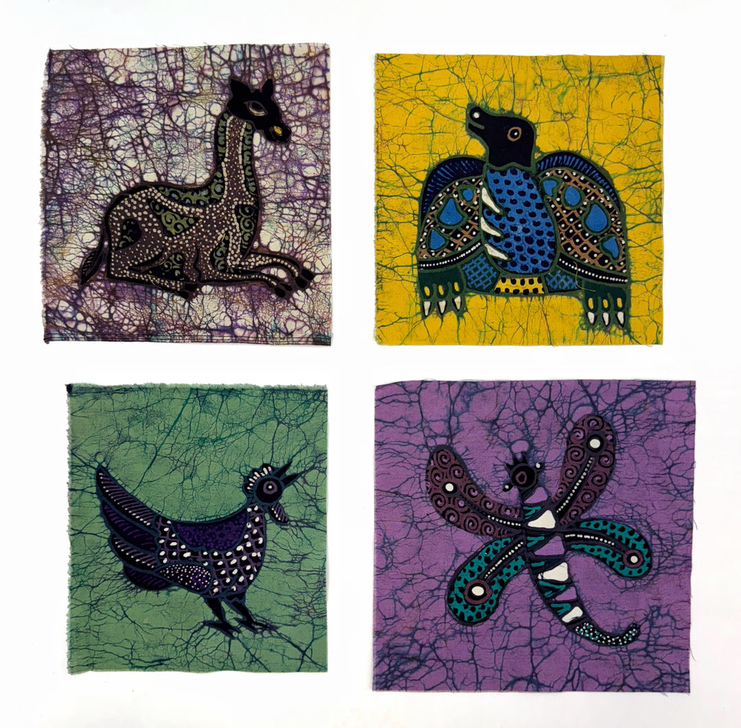 Kit Featuring 4 Small Batik Panel Squares