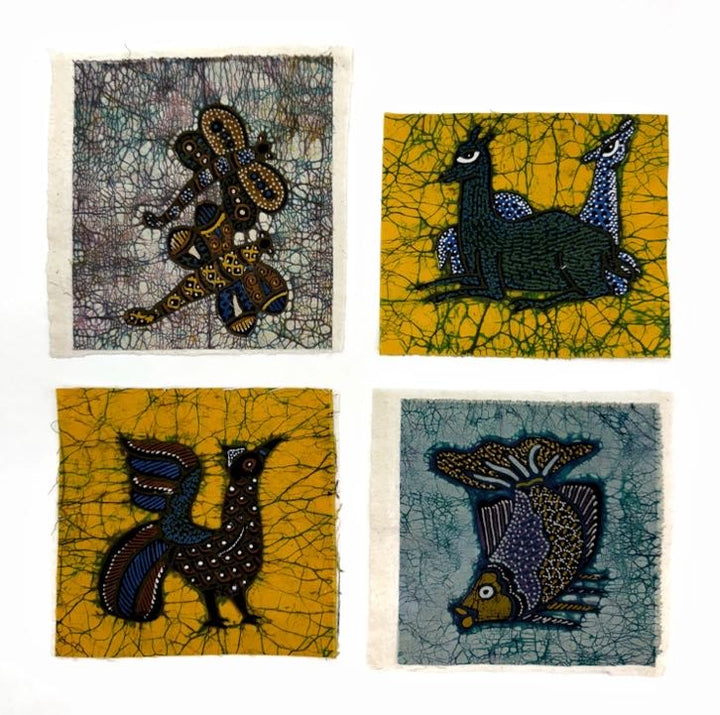 Kit Featuring 4 Small Batik Panel Squares