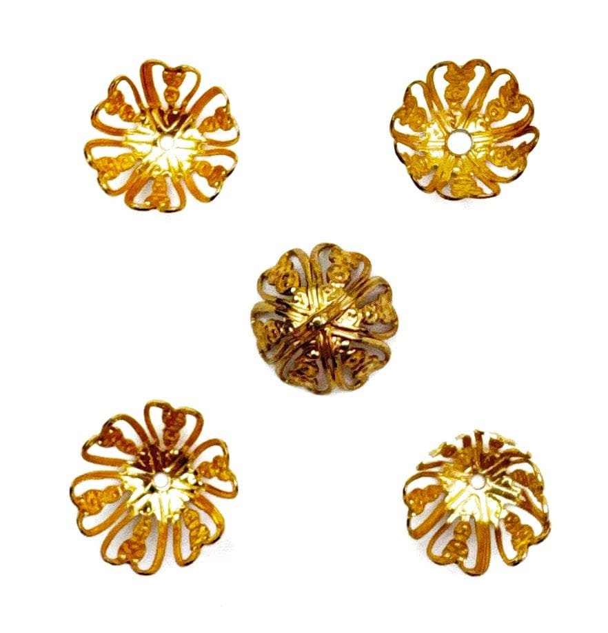 Gold filigree bead caps, IMG_4188