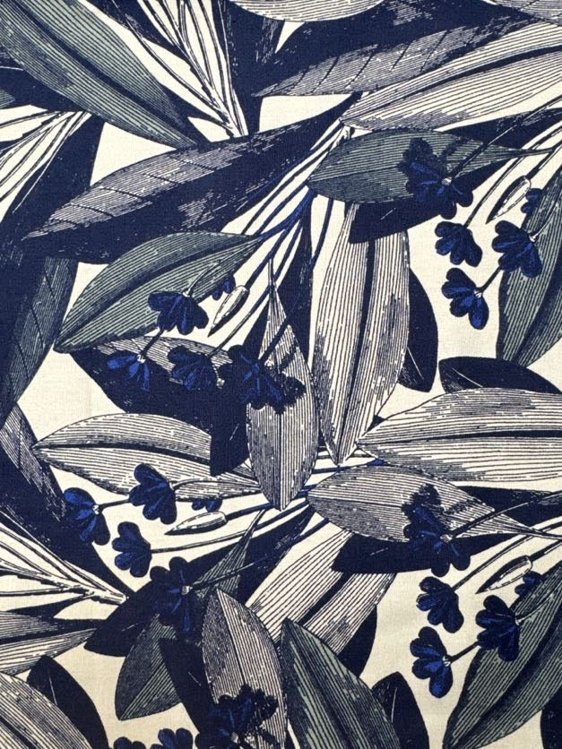 Sevenberry Japanese Fabric - Overdye Tropical Leaf