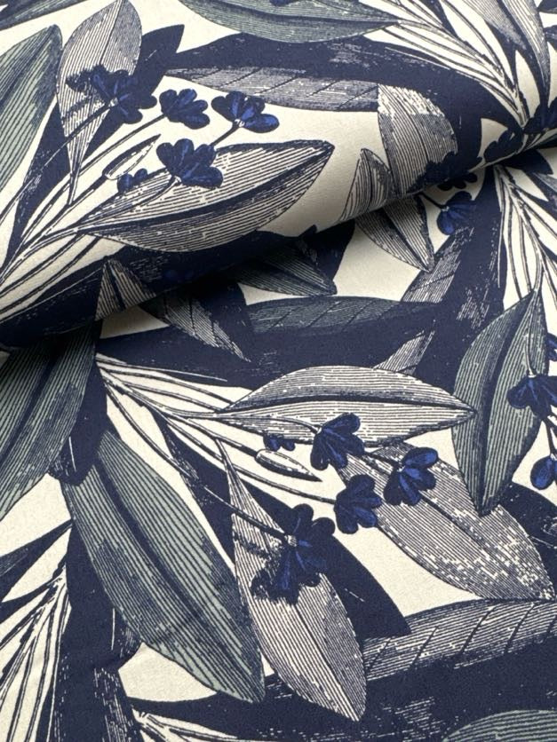 Sevenberry Japanese Fabric - Overdye Tropical Leaf