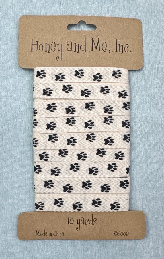 Honey and Me Pawprint Ribbon, 10yds