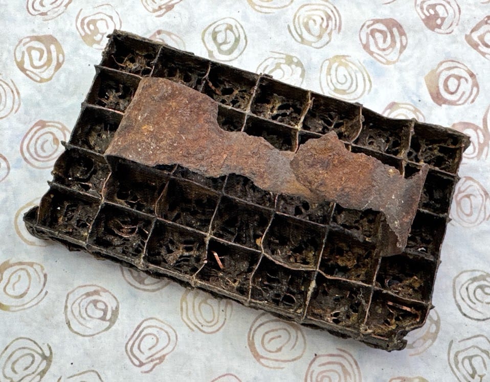 J103 Indonesian Handmade Copper Tjap Abstract Plants J103 Indonesian Handmade Copper Tjap Abstract Plants