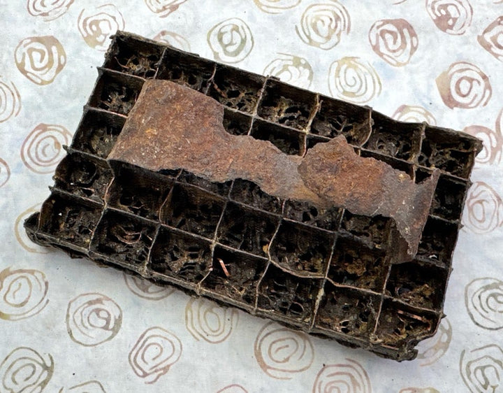 J103 Indonesian Handmade Copper Tjap Abstract Plants J103 Indonesian Handmade Copper Tjap Abstract Plants