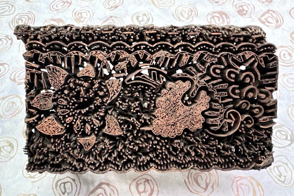 J103 Indonesian Handmade Copper Tjap Abstract Plants J103 Indonesian Handmade Copper Tjap Abstract Plants