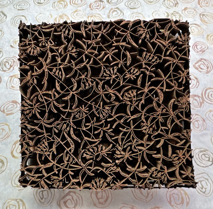 J81 Indonesian Handmade Copper Tjap Wildflower Buds