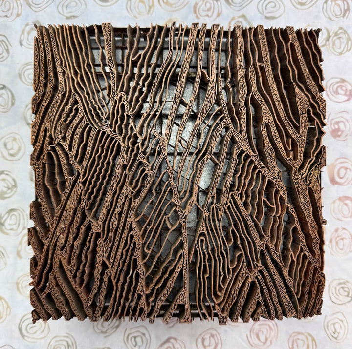 J84 Indonesian Handmade Copper Tjap Broad Leaves