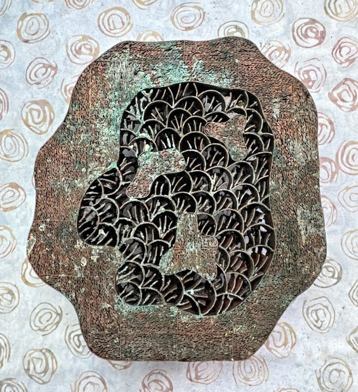 J107 Indonesian Handmade Copper Tjap Abstract Cell J107 Indonesian Handmade Copper Tjap Abstract Cell