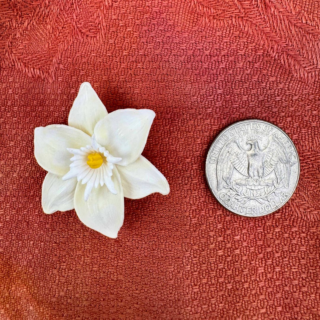 Vintage White Plastic Flower