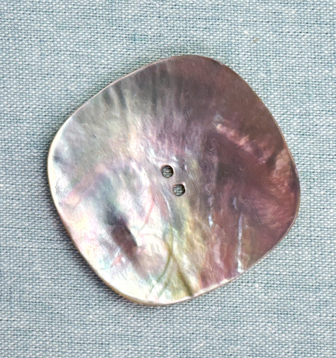 Italian Mother of Pearl Button, 45mm, Organic Rounded Shape