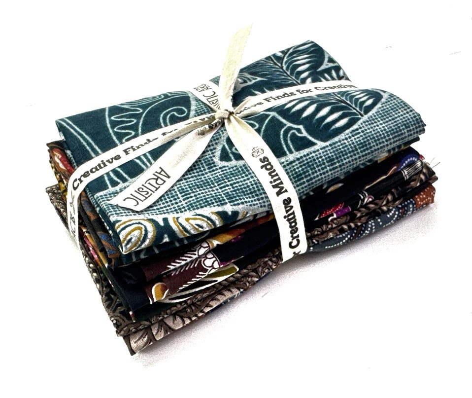 Assorted Traditional Indonesian Printed Fabric Approx. 18x 22in Bundle, 7pcs