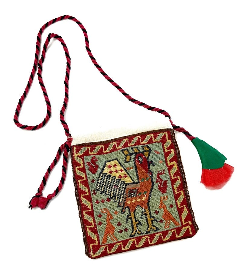 Iranian Embroidered Pouch Rooster, 7 x 7.5in Iranian Embroidered Pouch Rooster, 7 x 7.5in
