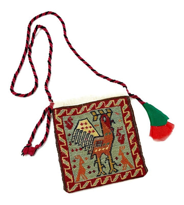 Iranian Embroidered Pouch Rooster, 7 x 7.5in Iranian Embroidered Pouch Rooster, 7 x 7.5in