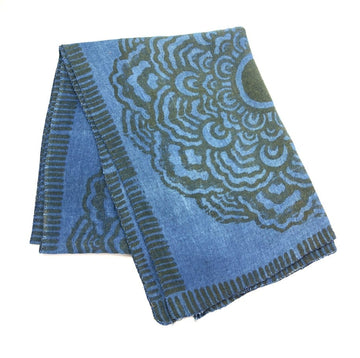 Indigo Dyed Woven Cotton Fabric - Floral Pattern Indigo Dyed Woven Cotton Fabric - Floral Pattern