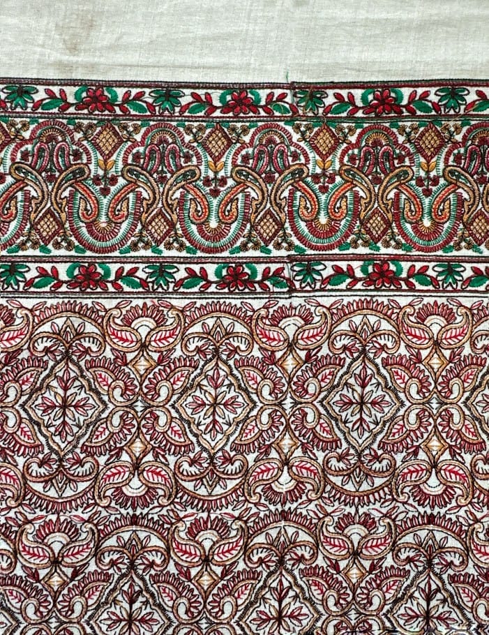 Handwoven and Machine Embroidered Ikat Fabric from Indonesia Handwoven and Machine Embroidered Ikat Fabric from Indonesia