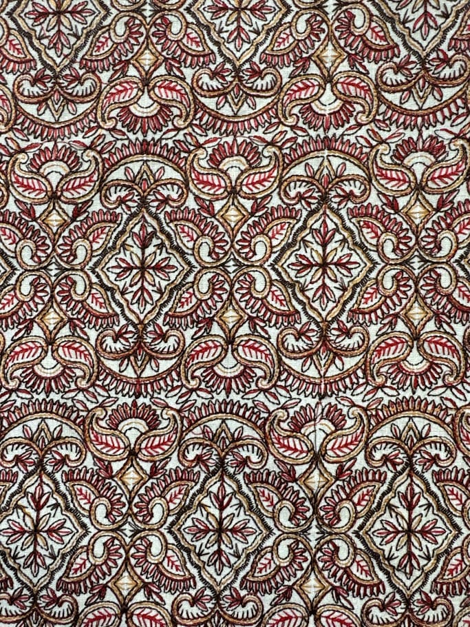 Handwoven and Machine Embroidered Ikat Fabric from Indonesia Handwoven and Machine Embroidered Ikat Fabric from Indonesia