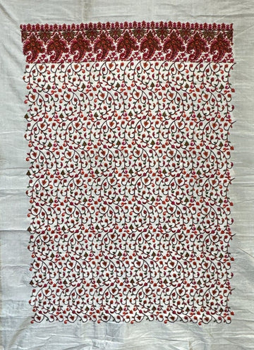 Handwoven and Machine Embroidered Ikat Fabric from Indonesia Handwoven and Machine Embroidered Ikat Fabric from Indonesia