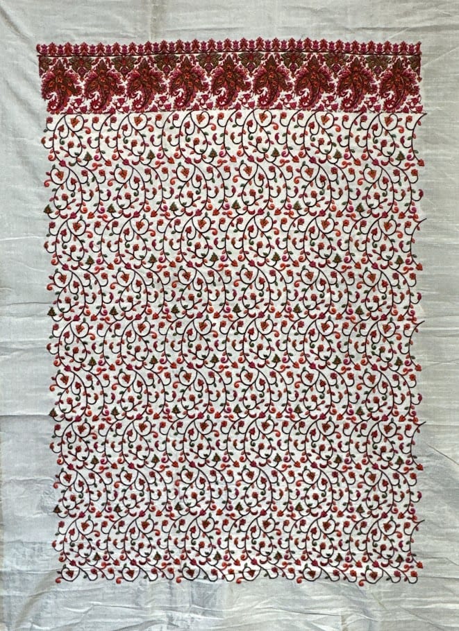 Handwoven and Machine Embroidered Ikat Fabric from Indonesia Handwoven and Machine Embroidered Ikat Fabric from Indonesia