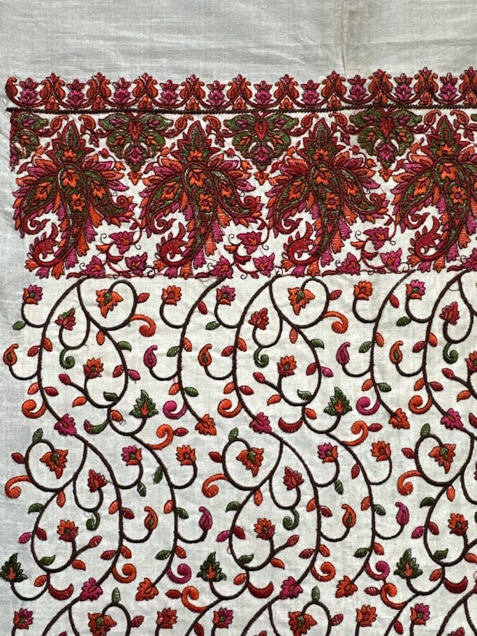 Handwoven and Machine Embroidered Ikat Fabric from Indonesia Handwoven and Machine Embroidered Ikat Fabric from Indonesia
