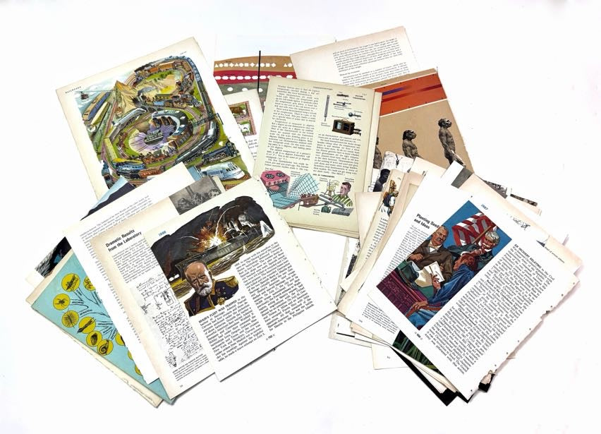 Picture Encyclopedia vintage paper collage pack