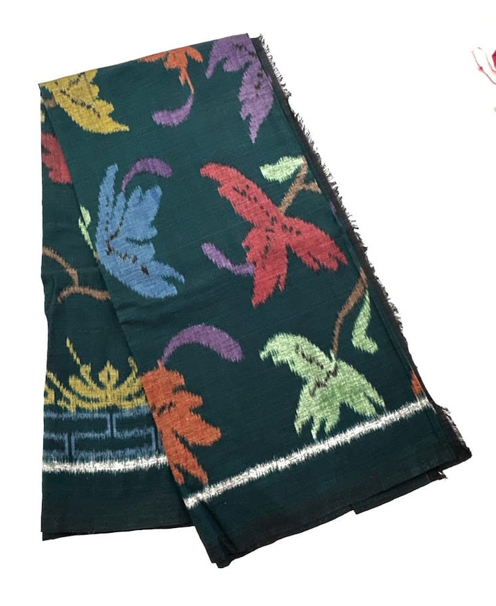 Handwoven Ikat Fabric from Indonesia - Dark Green with Floral Design Sold by 1/2 yard Handwoven Ikat Fabric from Indonesia - Dark Green with Floral Design Sold by 1/2 yard