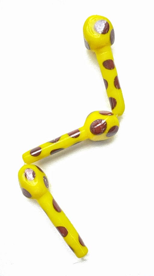 Glass Droplet Beads, Yellow and Brown