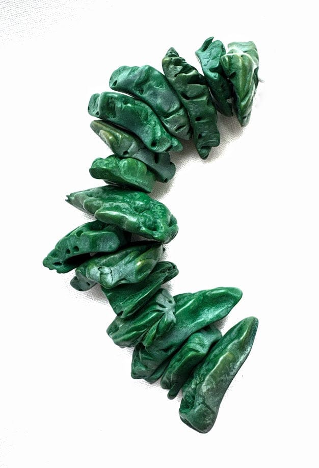 Green Apricot Pit Beads