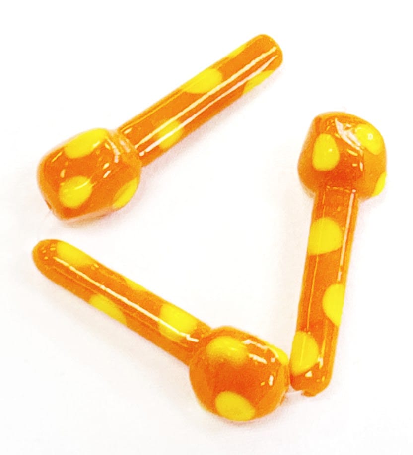 Glass Droplet Beads, Orange and Yellow