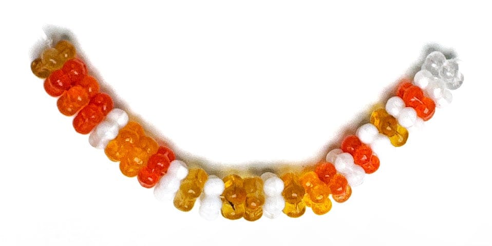 Czech Glass Beads, Yellow/White Flowers