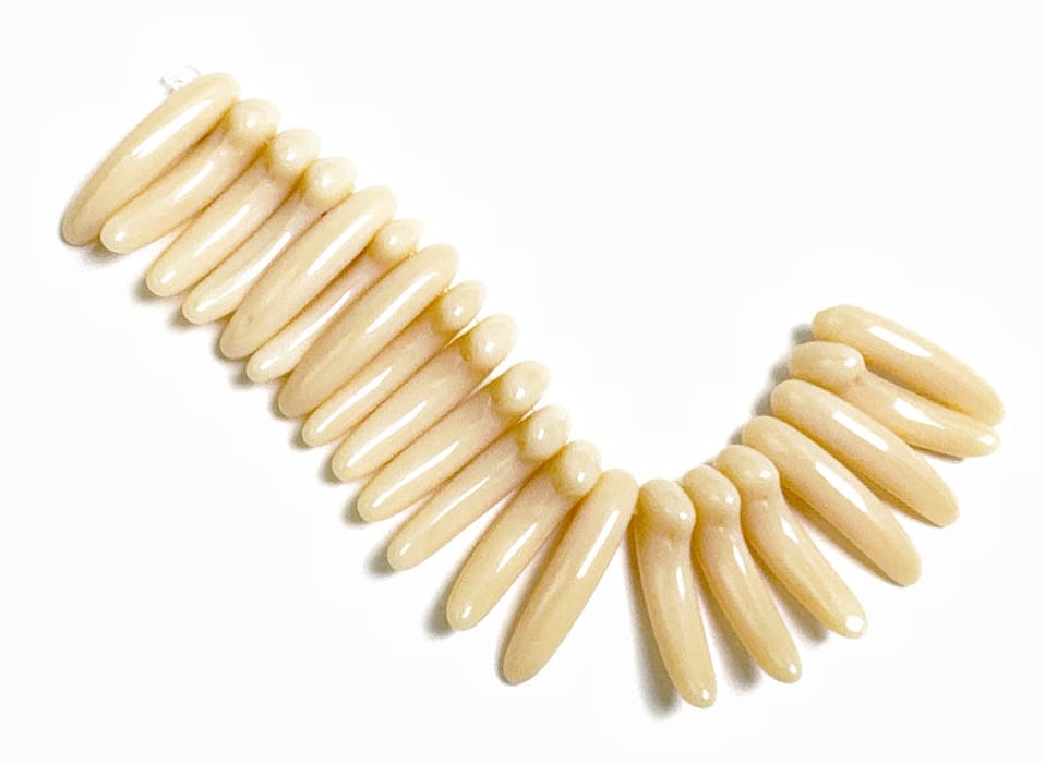 Czech Glass Beads, Curved Beige