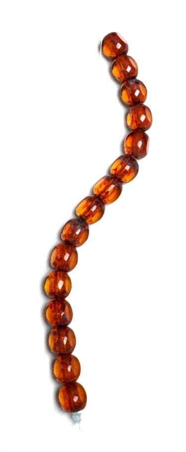 Czech Glass Beads, Round with Flat Sides, Orange