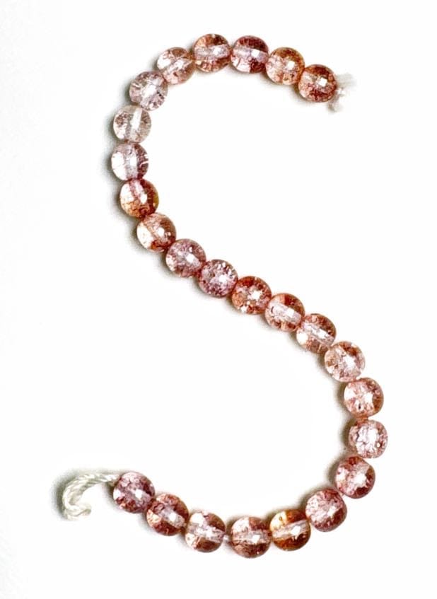 Czech Glass Beads, Round, Pink Speckled