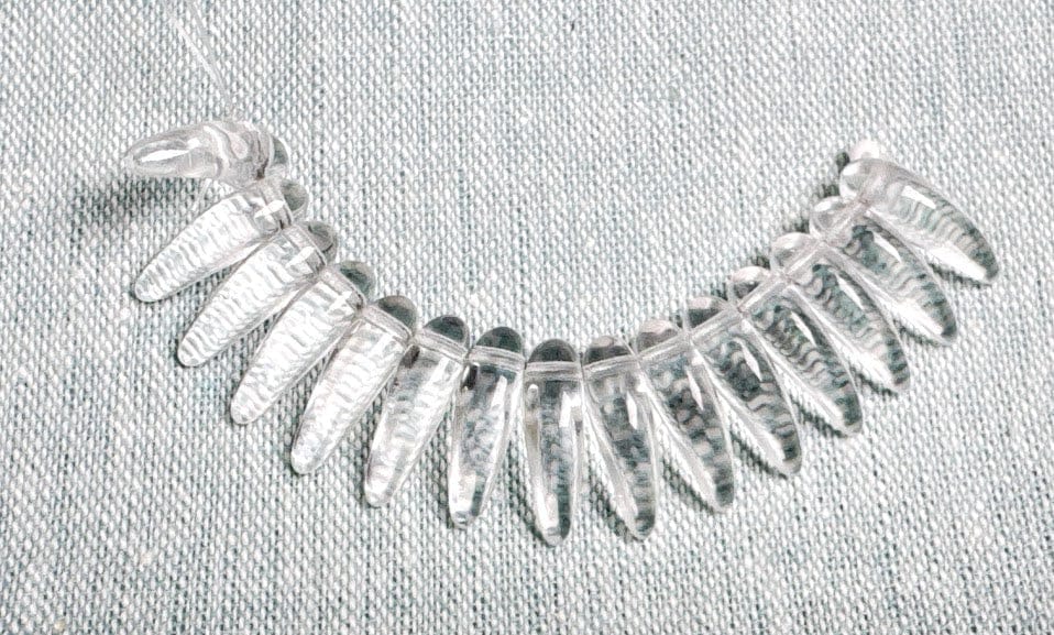 Czech Glass Beads, Curved Clear