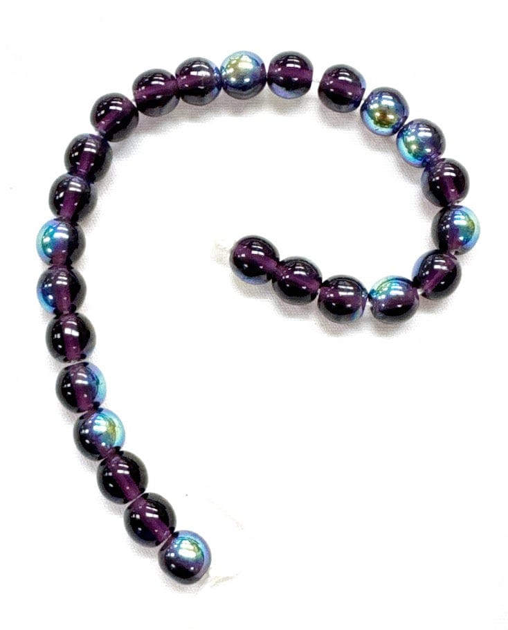 Czech Glass Beads, Round, Purple
