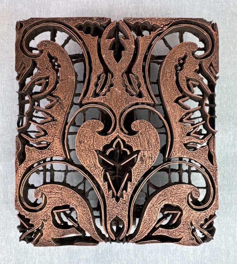 J101 Indonesian Handmade Copper Tjap Abstract Floral J101 Indonesian Handmade Copper Tjap Abstract Floral