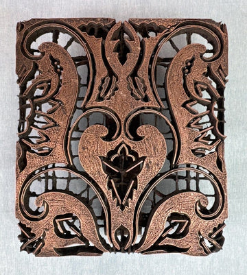 J101 Indonesian Handmade Copper Tjap Abstract Floral J101 Indonesian Handmade Copper Tjap Abstract Floral