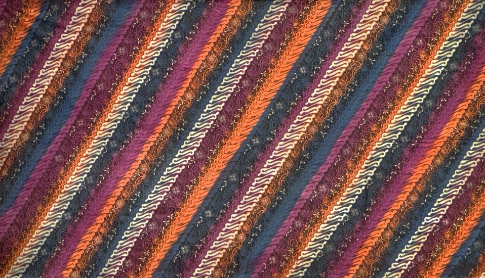 Multicolor Flower and Bubble Zig-Zag Sarong